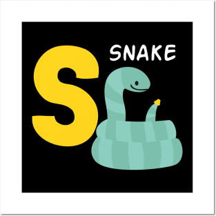 Snake alphabet S funny Posters and Art